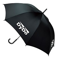 Dydo의  무료 우산 렌탈 서비스에서 제공되는 우산. 매우 튼튼해 보이는 우산에 커다란 Dydo의 로고가 박혀 있다. (Dydo제공)