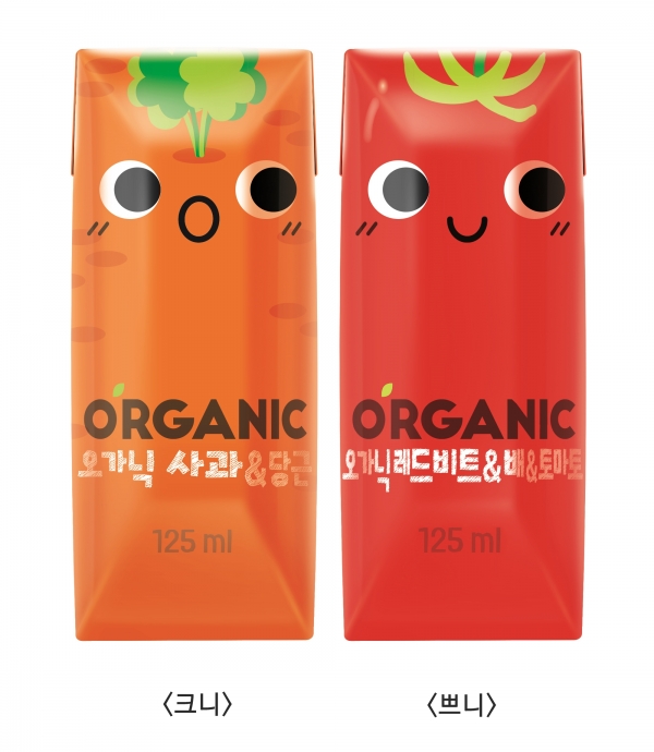 오가닉 어린이 유기농 주스 2종 제품 이미지(롯데칠성음료 제공)